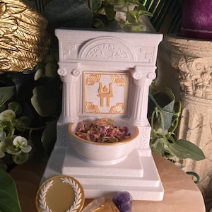 Mini Hestia-altaar 5 inch godin heiligdom eeuwige vlam haard hekserij altaar decor heidense cadeau