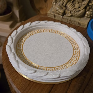 Plateau d'autel en laurier, assiette d'offrande rituelle grecque (10 cm), impression 3D
