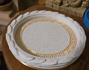 Laurel Altar Tray, Greek Ritual Offering Plate (4 Inch) 3D printed