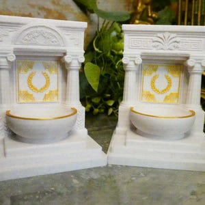 Mini altare universale greco e romano / Santuario dorato con alloro da 12,7 cm / Dei dell'Olimpo, Vittoria, decorazione del politeismo ellenico