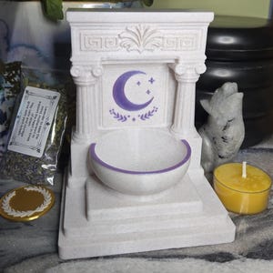 Mini Selene and Luna Altar | 5 Inch Moon Goddess Shrine | Lunar Chariot, Greek and Roman Night, Witchcraft Decor Pagan Gift