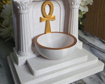 Mini altar egipcio Ankh, decoración pagana minimalista para altar / santuario impreso en 3D