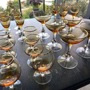 Jozef Stanik Gold Zuzanna amber glass set collection 20 pcs