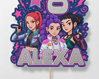 K-Pop Inspired Themed Personalised Cake Topper Decor Birthday - caketoppers with custom name and age