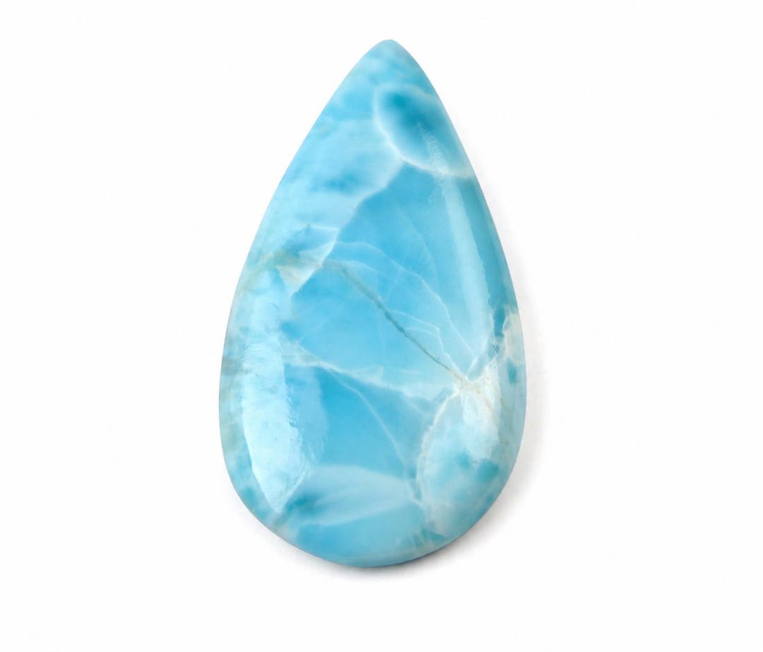 Unusual Pattern Natural Sky Blue Larimar Teardrop Cabochon 35mm - Etsy
