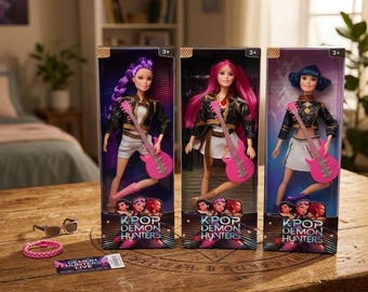 Demon Hunters Plush Doll Set – Rumi, Mira & Zoey Anime Collectibles