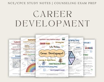 NCE CPCE Study Notes | Counseling Exam Prep Visual Guide (Digital Download)