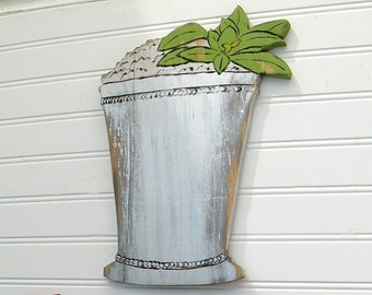 Mint Julep Sign Cocktail Wall Art Derby Horse Racing Drink Sign Kentucky Derby Bar Sign Mint Julep Cup