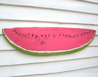 Watermelon Sign Slice Farm Stand Sign Summer Fruit Kitchen Sign Watermelon Slice Melon Garden Decor Fruit and Vegetable Sign