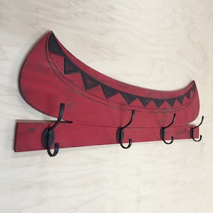 Wooden Canoe Hook Coat Hook Lake House Decor Canoe Towel Hooks Cabin Wall Decor Bathroom Towel Hooks Canoe Decor Log Home Decor