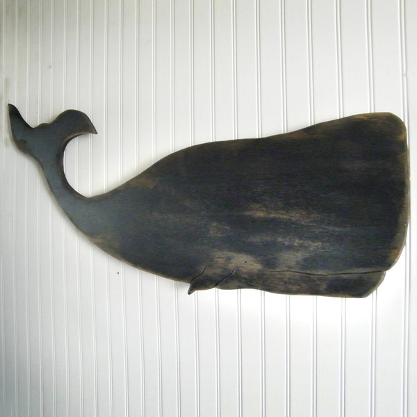 Whale Decor Black Whale Sign Moby Dick Supersized Whale Sign Whale Wood Art Sign Nautical Decor