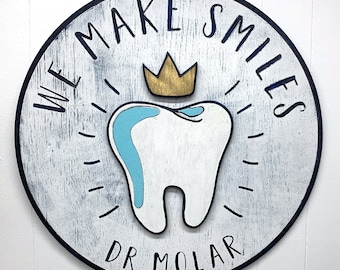 Dental Office Sign We Make Smiles Wall Art Welcome Sign Children's Dentist Pediatric Dentist Sign Dental Decoration Wall Decor Customizable