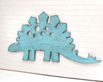 Nursery Decor Dinosaur, Stegosaurus Large Sign Dinosaur Wall Art Wooden Dino Room Decor Nursery Dinosaur Decor for Boys Room Bedroom Decor