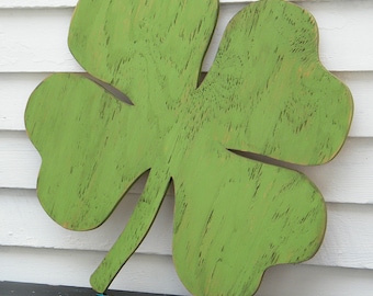 Wooden Shamrock Sign Four Leaf Clover St Paddy's Decor Irish Decor St Patricks Day Decoration Green Clover Irish Sign Bar Decor 4H Club