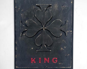 Król Pik Sztuka ścienna Pokój gier Wystrój domu Karty do gry w pokera Grafika