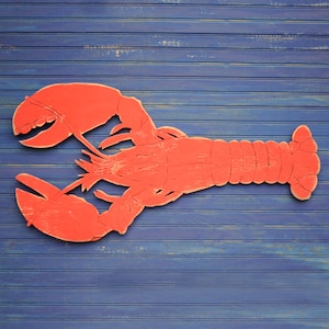 Big Lobster Sign Coastal Wall Decor Wooden Lobster Wall Art 34, 45 and ...