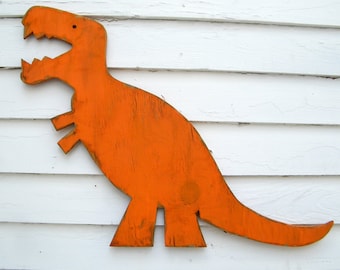 Dinosaur Room Decor, Wooden Dino, T Rex Wall Hanging for Boys Bedroom, Kids Playroom Dino Accent