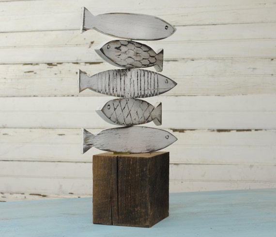 Buy Fish Sculpture Lake Decor Wooden Fish Art Lake Home Decor