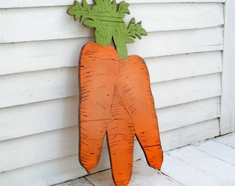 Carrot Sign Wooden Farm Stand Vegetable Sign Wooden Carrots Vegetable Garden Sign Famers Market Sign