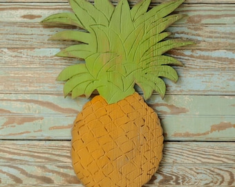 Pineapple Sign Southern Hospitality Southern Welcome Sign Wooden Hawaiian Pineapple Plaque Entryway Plaque