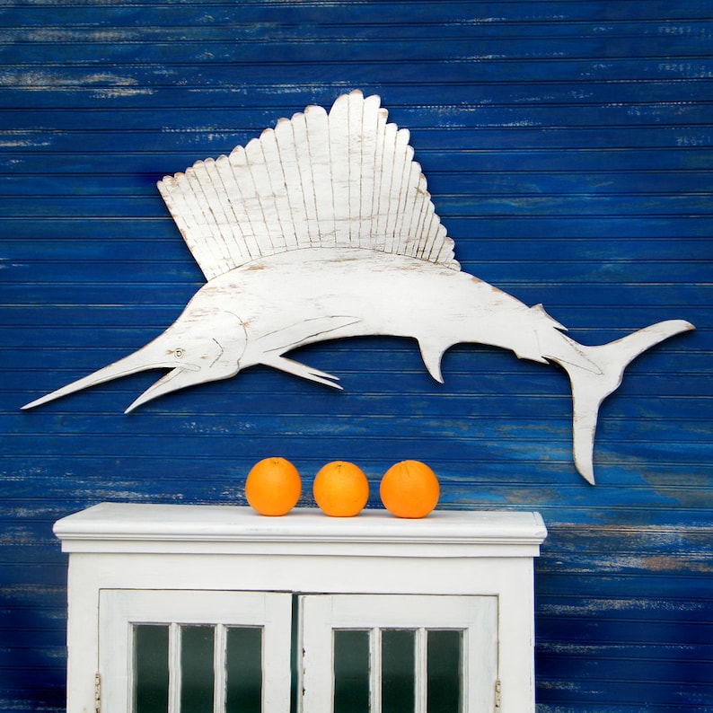 Sailfish Wall Decor Beach Decor Coastal Saltwater Fish Art Etsy