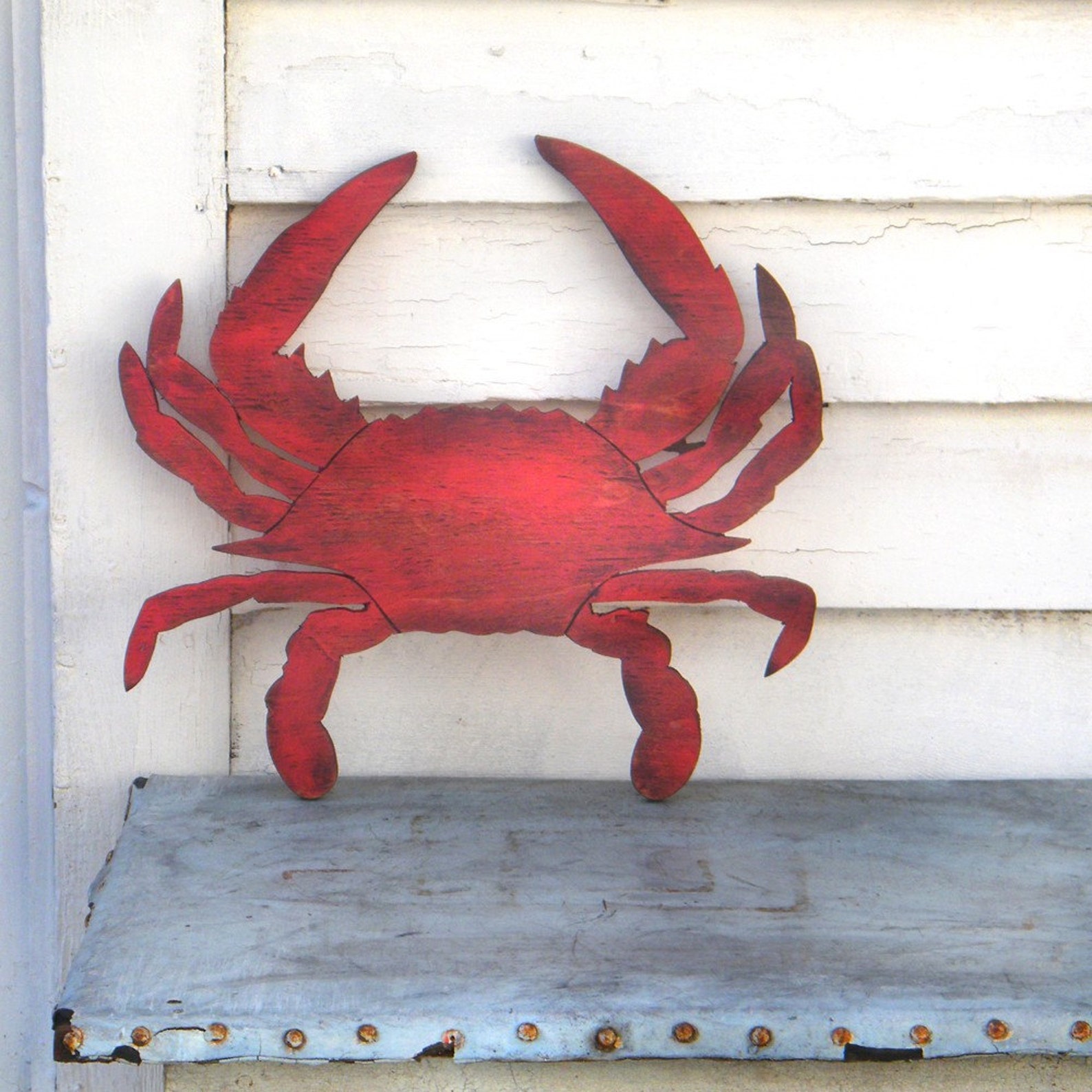 Crab Wall Decor Wooden Crab Decor Coastal Decor Wood Crab Wall Etsy