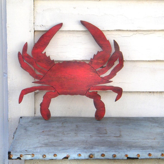 Crab Wall Decor Wooden Crab Decor Coastal Decor Wood Crab Wall Art