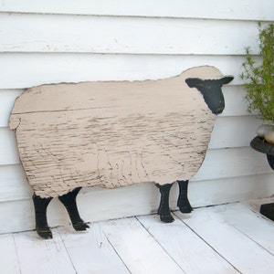 Wooden Sheep Mutton Wood Sheep Farmhouse Decor Christmas Gift Farm Animal Gift for Knitter Gift for Her Knitting Wool
