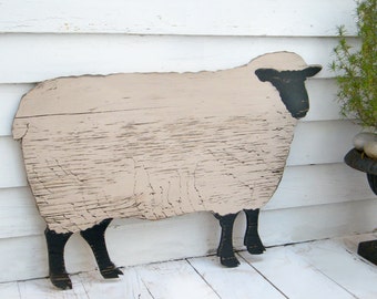 Wooden Sheep Mutton Wood Sheep Farmhouse Decor Christmas Gift Farm Animal Gift for Knitter Gift for Her Knitting Wool