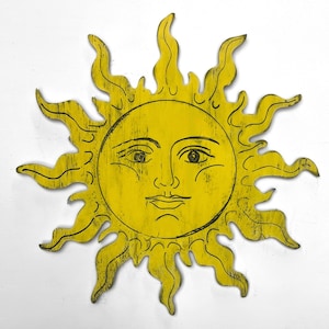 Wooden Sun Wall Art Outdoor Patio Fence Decor Garden Decoration