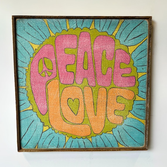 Peace Love Print Flower Print SOUL Print 60s Wall Art SOUL Collection Hippie Art BoHo Wall Art