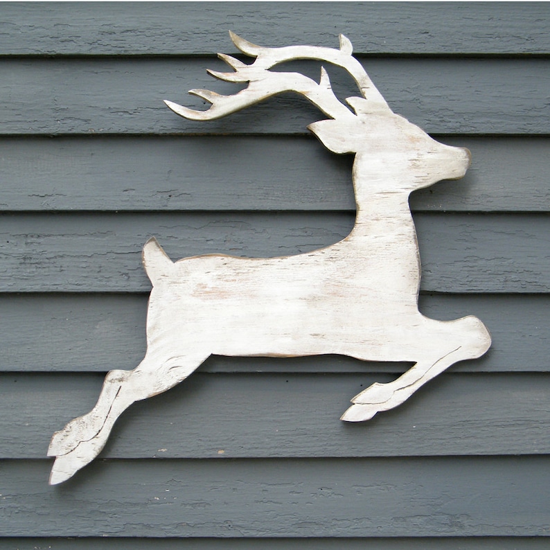 Christmas Reindeer Decoration White Reindeer Outdoor Christmas Etsy UK