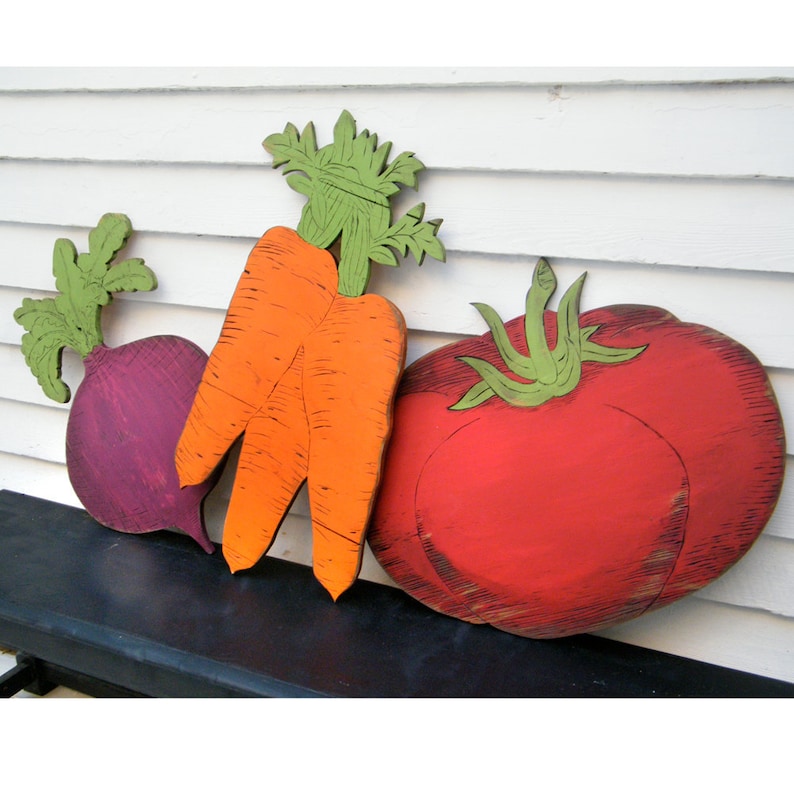 Tomato Sign Wood Vintage Style Kitchen Sign Farmers Market Sign Farm Stand Sign Harvest Vegetable Sign Vegetable Garden Sign image 3