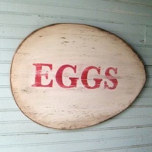 Egg Sign Outdoor Farmhouse Decor Roadside Chicken Egg Farm Stand Kitchen Wall Art Hen House Sign Cottage Sign Fresh Eggs Breakfast Sign image 2