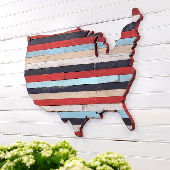Usa Map Art Pallet Art Us Map Wall Art Home Decor Pallet Map Etsy