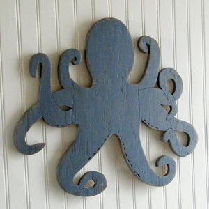 Octopus Wall Art Octopus Decor Outdoor Sign Wall Decor Beach Wall Art Wooden Beach Decor image 4