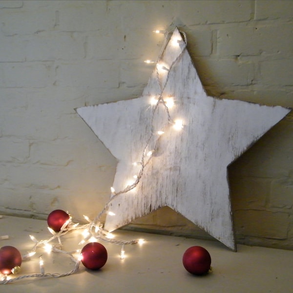 Large Wooden Star Holiday Star Wooden Star Wood Star Wall Decor Winter Christmas Decor White Washed Star Outdoor Decoration