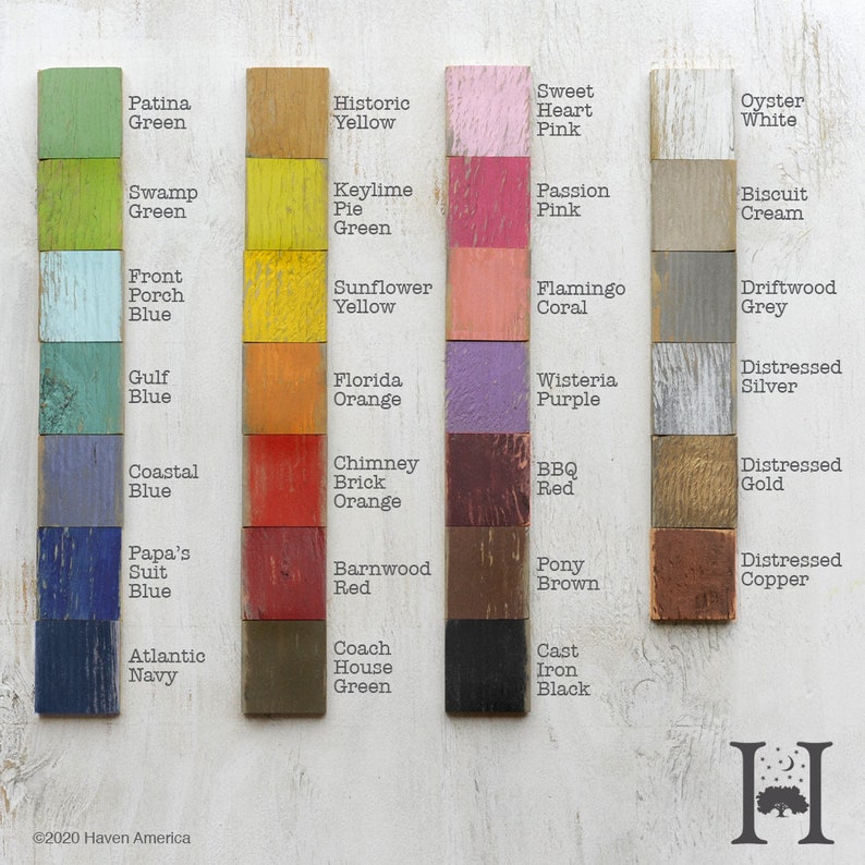 May include: A chart of 10 different wood stain colours with their names. The colours are arranged in columns, with each column representing a different colour family. The colour families are: Green, Yellow, Pink, White, Grey, Silver, Gold, Copper, Red, Black. The names of the colours are listed below each colour swatch.