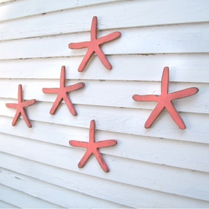 Beach Starfish Decor Beach House Decor Nautical Wall Decor Finger Starfish Art