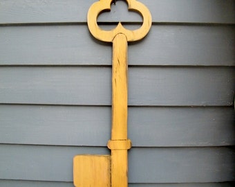 Large Skeleton Key Wooden Oversized Sign Large Decor, Alice in Wonderland, Three Size Available, Realtor Sign, Sold Home Key to My Heart