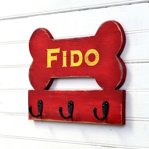 Dog Bone Hook Leash Hook Customizable Leash Holder Bone Shaped Personalize with Your Dogs Name