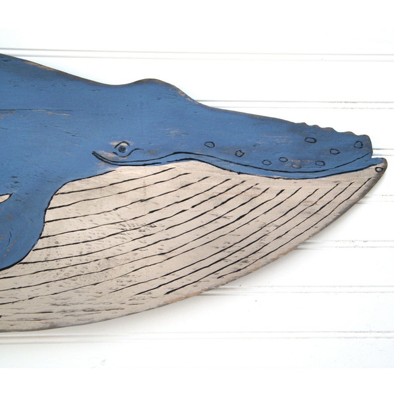 Large Wooden Humpback Whale Wall Art