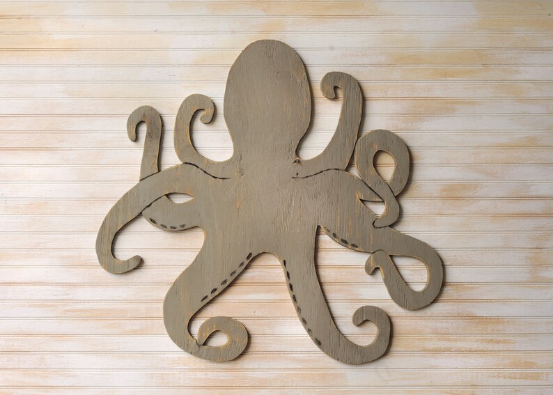 Octopus Art Octopus Wall Decor Large Wall Art Wooden Etsy