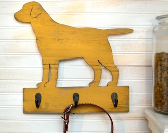 Lab Dog Leash Hook Leash Collar Hook Organizer Wood Labrador Retriever Leash Hook Holder, plus d’autres races