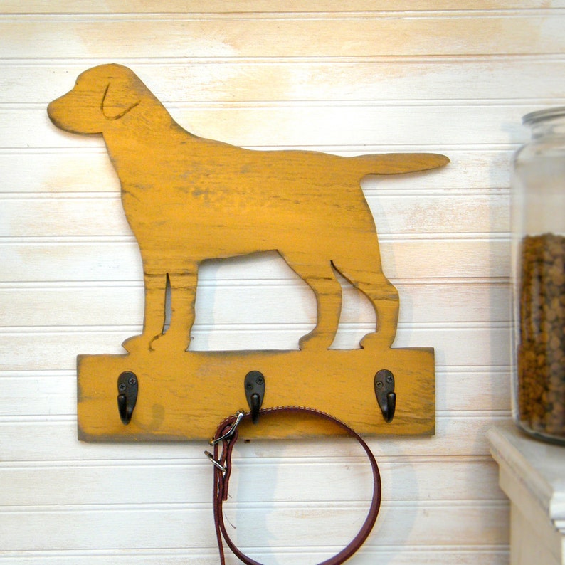 Lab Dog Leash Hook Leash Collar Hook Organizer Wood Labrador Etsy