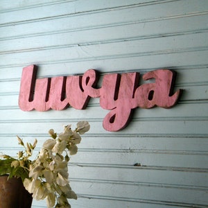 Dekoracja na Walentynki, znak „Luv Ya”, znak „Southern Love”, drewniany, „Love You”, „Southern Chic”, znak „Southern Baby”