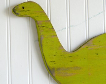 Cute Dinosaur Wall Decor Wood Brachiosaurus Art for Kids Customizable in Size and Color to Match Your Kids Room