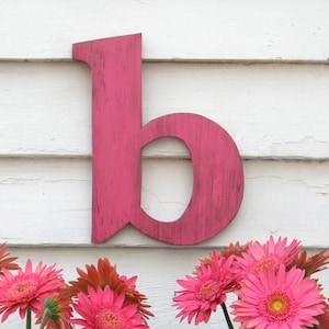 Letras minúsculas de madera desgastada para pared, personalizables, para decoración de dormitorios, bodas y adolescentes