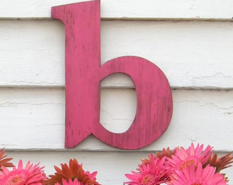 Lowercase Letter Wooden Distressed Wall Letter Personalize, Customizable Dorm Decor Wedding Teen