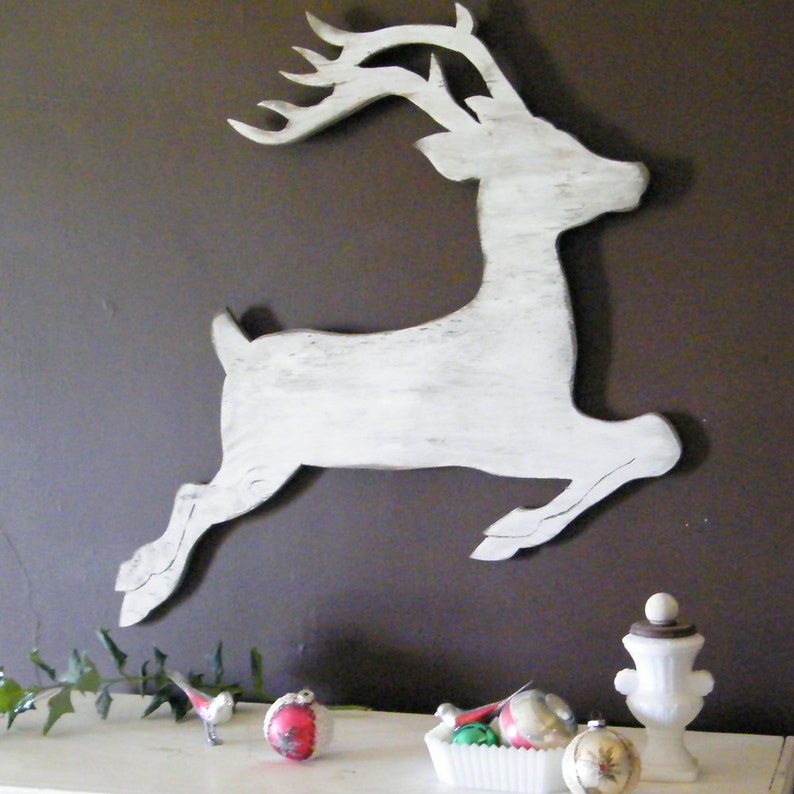 Christmas Reindeer Decoration White Reindeer Outdoor Christmas  Etsy